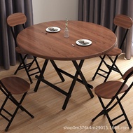 Fold Round Table Dining Table Household Small Apartment Table Chair Set Rental Room Simple Rental Di