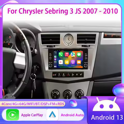 7” 4+64GB For Chrysler Sebring 3 JS 2007 - 2010  Car Stereo Radio Wireless Carplay Android Auto Head
