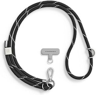 RHINOSHIELD Braided Crossbody Phone Lanyard (Landyard Card Included) | Easy to Adjust, Additional loop to hang Airpods and Card Holders, Durable Strap, Made of Recycled Materials - Cosmo Black