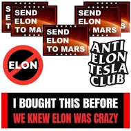 8 PCS Anti Elon Bumper Stickers,5 Pcs Send Elon to Mars Sticker,I Bought This Before We Knew Elon wa