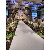 Faux champagne flower aisle runner rental