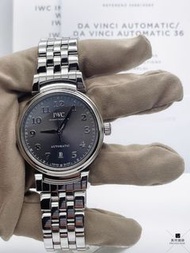 IW356602全新IWC萬國達文西系列40.4mm灰色阿拉伯數字錶盤鋼帶機械手錶