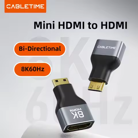 CABLETIME 8K MINI HDMI Adapter Mini Micro HDMI To HDMI Adapter 4K 120Hz/144Hz Male To Female Convert