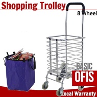 8 Wheel High Quality Foldable Shopping Grocery Trolley Cart Upgrade