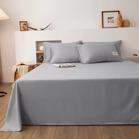 Cotton Flat Sheet 4 Sides Stitched Solid 120x210 150x230 180x230 220x230 230x230 250x230 Bed Sheet F