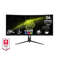 MSI MAG342CQR E2  - 34" UWQHD 180Hz 1ms VA Curved Gaming Monitor with Adaptive Sync