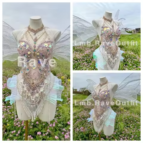 New Luxury Bodysuit Suit Electronic Syllable Bar Nightclub Jazz Modern Pole Dance Stage Wear Singer 