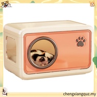 Plastic Double-Layer Cat Cage – Indoor Pet Kennel for Cats/Small Dogs, 4-Season Semi-Enclosed Cat Ho