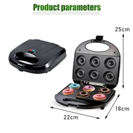 Mini Donut Maker 6 Lubang Cetakan Donut Listrik Elektrik Mesin Kue Donat 220V Donut Maker Machine Al