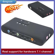DENGXUN ชิปเซ็ต CM6206 การ์ดเสียง พร้อมหัวไมค์2หัว 7.1สเตอริโอ อุปกรณ์เอาต์พุต DAC มืออาชีพอย่างมืออ