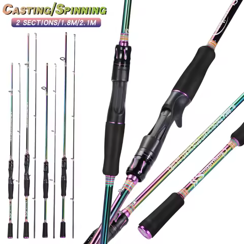 Sougayilang 1.8m 2.1m Baitcasting Fishing Rod M 2mm Top Coil Carbon Fiber Rod Max Drag 8kg Bass Trou
