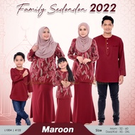 Baju Raya Sedondon Family Tema Warna Maroon Set Family Ayah Ibu Anak Baju Kurung [AY2021]
