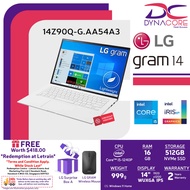 【DELIVERY IN 24 HOURS】LG Gram 14Z90Q-G.AA54A3 White (i5-1240P/16GB/512GB SSD/14"WUXGA+/Intel® Iris® Xe/WIN 11 H)