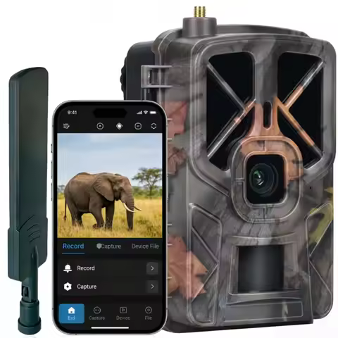 Outdoor 4G 30MP 2K Live Show Wildlife Camera Phone App Waterproof Night Vision Motion Sensor IP66 Hu