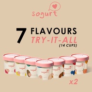[14 cups/LOCAL]Sogurt Froyo Ice Cream Try-It-All Bundle - Made with Coconut Oil, Contains Probiotics &amp; Prebiotics, Halal