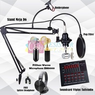 FAVORITE Paket Lengkap Full Set Microphone Condenser BM8000 dan