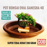GANESHA OVAL BONSAI POT 40 - THICK PLASTIC BONSAI POT 40