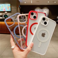 Candy Color Magsafe Magnetic Wireless Charging Matte Transparent Acrylic Hard Case for Apple IPhone 