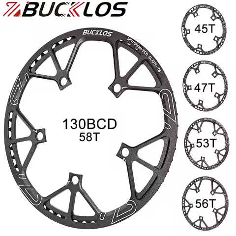 BUCKLOS 130BCD Crown Folding Bike Chainring 45T 47T 53T 56T 58T Folding Bicycle Chainwheel 130 BCD B