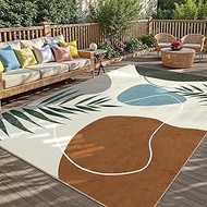 Arenarug Indoor Outdoor Area Rug, Easy Cleaning Outdoor Patio Rug,Washable Abstract Art Rainbow Rugs