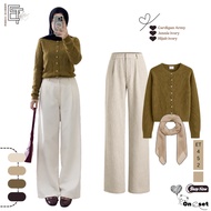 TrendyOneset Wanita - army Cardigan + jennie pants + Hijab [ET452]