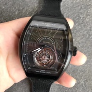 Franck_muller_vanguard_black_dial_tourbillion_black_rubber_strap high quality