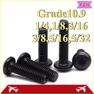 10.9 Grade Inch Screw US Round Head Hexagon Screw 1/4, 1/8, 3/16, 3/8, 5/16, 5/32 【FGH-CB】