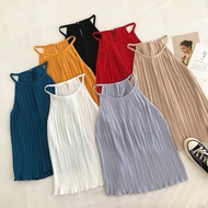 Pleated Halter Neck Chiffon Top