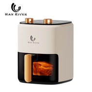 Han River หม้อทอดไร้น้ำมัน 1400W Air Fryer 12L/8L ปรับอุณหภูมิและเวลาได้  ดีไซน์แบบหมุนคู่/หน้าจอสัม