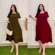 Tq88indonesia Baju DASTER LAURA / SHORT FUJI DASTER CRINGKLE AIRFLOW REMPLE WRINKLE DADA / Plain Cas