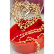 🧿 Aveena Creation Sale big heart shape pendent with "30 inch chain necklace. Gold plated not916