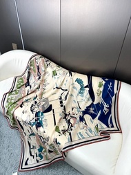 💜愛馬仕Hermès 絲絨雙面羊絨圍巾