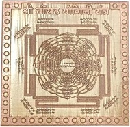 Shri Chosath Yogini / 64 Yogini Yantra in Pure Copper Activated & Energized (6 X 6 Inch)