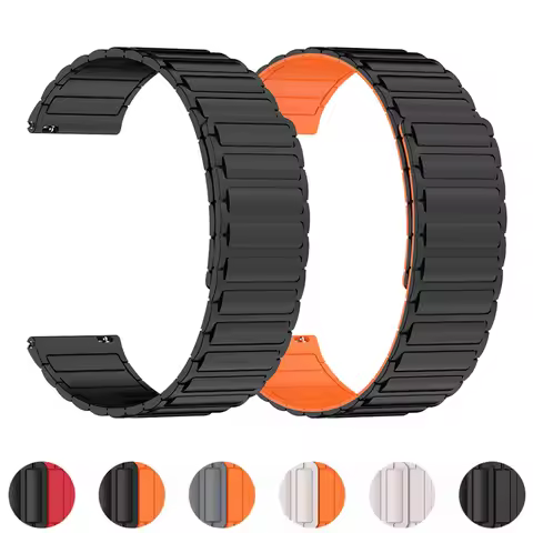 Magnetic 22mm Silicone Strap For Samsung Galaxy Watch3 45mm Gear S3 Classic and Frontier Bands Galax