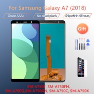 For Samsung Galaxy A7 2018 A750 Super AMOLED TFT/OLED/ LCD SM-A750F A750F Display With Touch Screen 