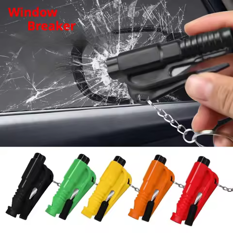 1pc Mini Safety Hammer Keychain Escape Car Life-saving Escape Hammer Window Broken Emergency Glass B