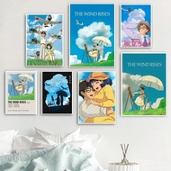 Retro Hot Classic Anime Cartoon T-The Wind Rises Poster Print Canvas Painting Wall Art Picture Livin