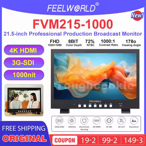 FEELWORLD FVM215-1000 21.5inch Professional Production Broadcast Monitor ∴1000nit High Brightness Fu