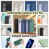 【Case Home】For Samsung Galaxy A32 4G Silicone Full Cover Case Straight edges Color Phone Case Cover