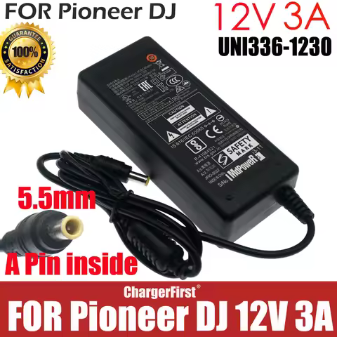 12V 3A 36W AC DC Adapter UNI336-1230 Charger for Pioneer DJ DDJ-SR2 RR 800 1000 UNI336-1230 Power Su
