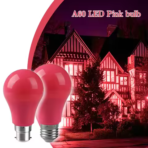 Pink LED Color Light Bulb Lamp 640Lumen 8W AC100-240V E27 B22 Decor Bulbs for Bedroom Wedding Party 