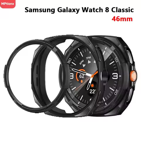 2 in 1 Watch Case for Samsung Galaxy Watch 8 Classic 46mm Protective TPU Cover for Samsung Galaxy Wa