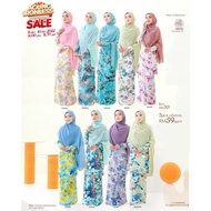Jelita Wardrobe x Nour Baju Kurung Agung Printed Ironless Muslimah Nursing Wudhu Friendly Riau Plussize Floral Uniform.