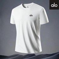 ALO'S Sports Moisture Wicking Printed T-shirt with UV Resistant Round Neck for Men, Breathable