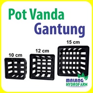 Pot Anggrek Vanda Gantung Ukuran 10 cm 12 cm dan 15 cm Persegi tanaman hias hiasan rumah kotak hitam berongga