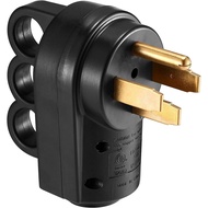 50AMP RV Replacement Male Plug with Easy Unplug Design, 125V/250V 4 Prong Electrical Power Connector