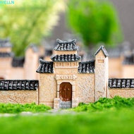 WELLN Mini Old City Gate, Chinese Style Resin Mini Resin House, Ancient Building House Models Decora