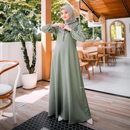 Gamis Polos Model Rample busui friendly Baju Lebaran model gamis terbaru bahan adem Long dress Loly bahan Crinkle Premium