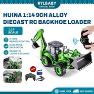 HUINA Diecast Alloy Rc 9 Channel Dual-Directional Excavator Remote Control Backhoe Bulldozer