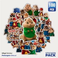 100 PCS Alvin & The Chipmunk Waterproof Aesthetic Cartoon Stickers - For Laptops, Motorcycles, and H